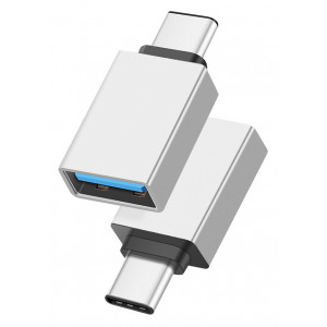 POWERTECH αντάπτορας USB-C αρσενικό σε USB 3.0 θηλυκό PTH-062, ασημί PTH-062