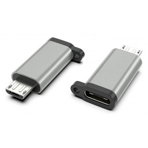 POWERTECH αντάπτορας Micro USB αρσενικό σε USB-C θηλυκό PTH-065, ασημί PTH-065