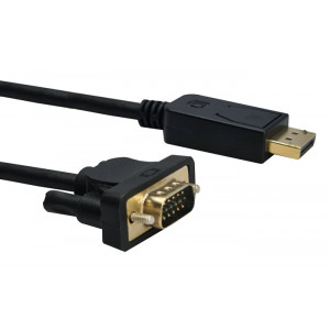 POWERTECH καλώδιο DisplayPort σε VGA PTH-070, 1080p/60Hz, 2m, μαύρο PTH-070