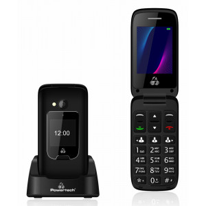 POWERTECH κινητό τηλέφωνο Sentry Dual III, 2 οθόνες, SOS Call, μαύρο PTM-29