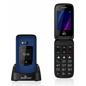 POWERTECH κινητό τηλέφωνο Sentry Dual III, 2 οθόνες, SOS Call, μπλε PTM-30