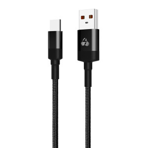 POWERTECH Καλώδιο USB σε USB-C eco round PTR-0081, copper, 1m, μαύρο PTR-0081