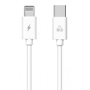 POWERTECH Καλώδιο USB Type-C σε Lightning PTR-0092, 20W 3A, 1m, λευκό PTR-0092