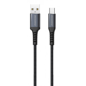ROCKROSE καλώδιο USB σε USB Type-C Powerline AC, 3A 15W, 1m, μαύρο-μπλε RRCS07C