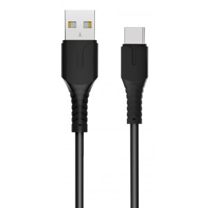 ROCKROSE καλώδιο USB σε USB-C Alpha AC, 2.4A 12W, 1m, μαύρο RRCS12C