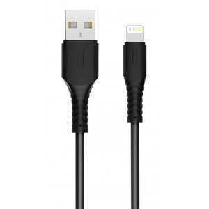 ROCKROSE καλώδιο USB σε Lightning Alpha AL, 2.4A 12W, 1m, μαύρο RRCS12L