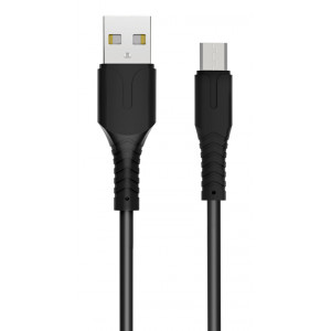 ROCKROSE καλώδιο USB σε Micro USB Alpha AM, 2.4A 12W, 1m, μαύρο RRCS12M