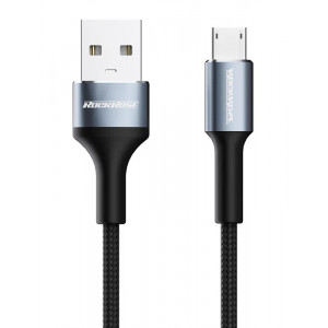 ROCKROSE καλώδιο USB σε Micro USB Aspire AM, 2.4A, 1m, μαύρο RRCS16M