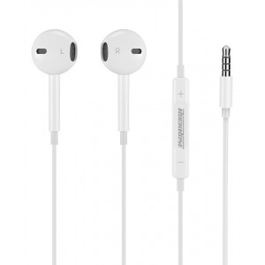 ROCKROSE earphones με μικρόφωνο Solo MC, 3.5mm, 1.2m, λευκά RRWE02