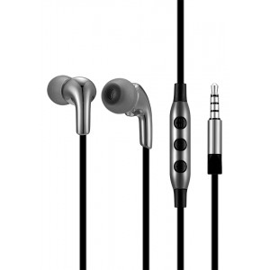 ROCKROSE earphones με μικρόφωνο RRWE05GR, 3.5mm, 1.2m, γκρι RRWE05GR