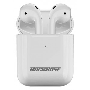 ROCKROSE earbuds Opera II με θήκη φόρτισης, True Wireless, λευκά RRWE11