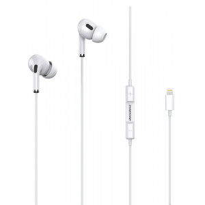 ROCKROSE earphones με μικρόφωνο Solo LT Neo, Lightning, 1.2m, λευκά RRWE18