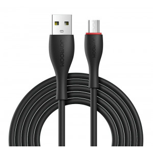 JOYROOM καλώδιο USB σε Micro USB S-1030M8M με LED, 2.4A, 1m, μαύρο S-1030M8M-BK