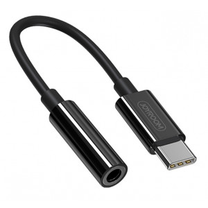 JOYROOM καλώδιο USB Type-C σε 3.5mm SH-C1, 0.12m, μαύρο SH-C1-BK