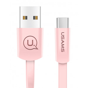 USAMS Καλώδιο USB σε Type-C US-SJ200, 1.2m, ροζ SJ200TC05