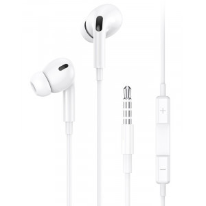 USAMS earphones με μικρόφωνο EP-41, 3.5mm, 10mm, 1.2m, λευκά SJ451HS01