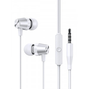 USAMS earphones με μικρόφωνο EP-42, 3.5mm, 1.2m, λευκά SJ475SGHSTZ02
