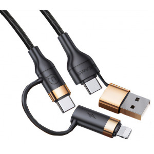 USAMS καλώδιο USB Type-C + Lightning US-SJ483, PD 3A 60W, 1.2m, μαύρο SJ483USB01