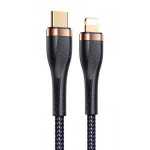 USAMS καλώδιο Lightning σε USB-C SJ489, 20W PD, 1.2m, μαύρο SJ489USB01