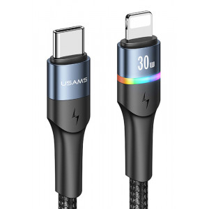 USAMS καλώδιο Lightning σε USB Type-C US-SJ538, 30W, PD, 1.2m, μαύρο SJ538USB01