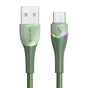 USAMS καλώδιο USB-C σε USB SJ542 με RGB φωτισμό, 3A, 1.2m, πράσινο SJ542USB03