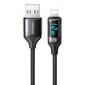 USAMS καλώδιο Lightning σε USB US-SJ543, 2.4A, 1.2m, μαύρο SJ543USB01