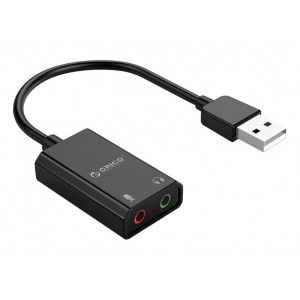 ORICO USB κάρτα ήχου SKT2, USB2.0, 2x 3.5mm, μαύρο SKT2-BK-BP