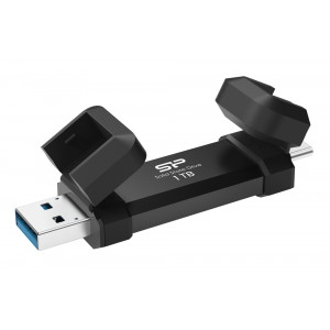 SILICON POWER εξωτερικός SSD DS72, USB/USB-C, 1TB, 1050-850MBps, μαύρο SP001TBUC3S72V1K