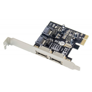 POWERTECH κάρτα επέκτασης PCIe σε 2x SATA ST51, ASM1061, low profile ST51