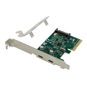 POWERTECH κάρτα επέκτασης PCIe σε 2x USB-C ST614, ASM1142 ST614