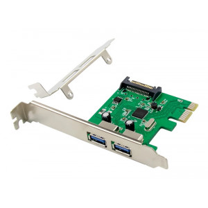 POWERTECH κάρτα επέκτασης PCIe σε 2x USB 3.0 ST624, ASM1042 ST624