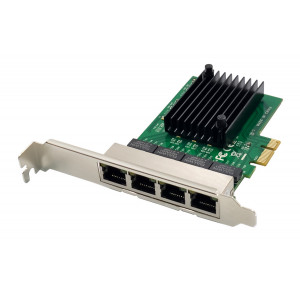 POWERTECH κάρτα επέκτασης PCIe σε 4x RJ45 GbE ST708, RTL8111F & ASM1184 ST708
