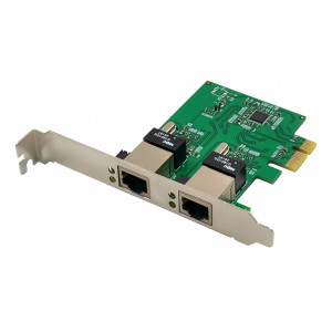 POWERTECH κάρτα επέκτασης PCIe σε 2x RJ45 GbE ST7244, RTL8111H&ASM1182e ST7244