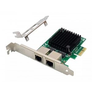 POWERTECH κάρτα επέκτασης PCIe σε 2x RJ45 Gigabit ST7279, JL82571GB ST7279