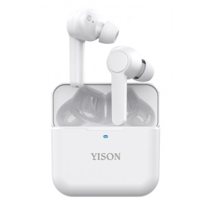 YISON earphones με θήκη φόρτισης T5, True Wireless, λευκά T5-WH