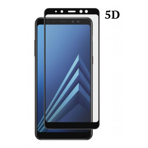 POWERTECH Tempered Glass 5D Full Glue για Samsung A8 2018, μαύρο TGC-0294