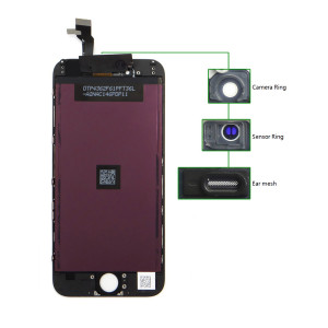 TIANMA High Copy LCD για iPhone 6G, Camera-Sensor ring, ear mesh, Black TLCD-020