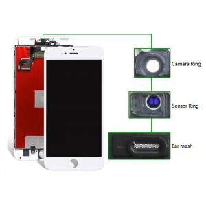 TIANMA High Copy LCD για iPhone 6G, Camera-Sensor ring, ear mesh, White TLCD-022