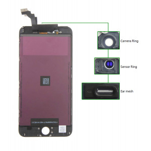 TIANMA High Copy LCD iPhone 6G Plus, Camera-Sensor ring, ear mesh, Black TLCD-023