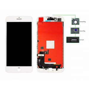TIANMA High Copy LCD iPhone 8G Plus, Camera-Sensor ring, ear mesh, White TLCD-040