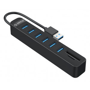 ORICO USB Hub TWU3-3AST, 1x SD, 1x TF, 6x USB ports, μαύρο TWU3-6AST-BK-EP