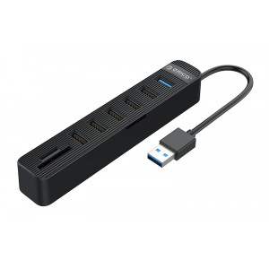 ORICO USB 3.0 hub TWU32-6AST, 6x USB ports, SD/TF ports, μαύρο TWU32-6AST-BK-EP