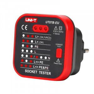 UNI-T tester πρίζας UT07B-EU, 230V, 50Hz UT07B-EU