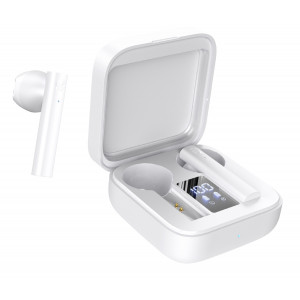 CELEBRAT earphones με θήκη φόρτισης W12, True Wireless, λευκά W12-WH