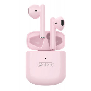 CELEBRAT earphones με θήκη φόρτισης W16, True Wireless, ροζ W16-PK