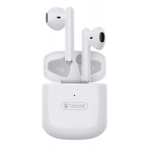 CELEBRAT earphones με θήκη φόρτισης W16, True Wireless, λευκά W16-WH