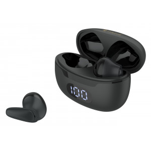 CELEBRAT earphones με θήκη φόρτισης TWS-W34, True Wireless, μαύρα W34-BK