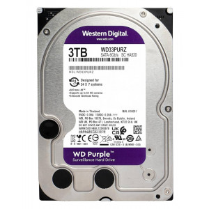 WD σκληρός δίσκος 3.5 Purple Surveillance 3TB, 256MB, 5400RPM, SATA III WD33PURZ