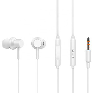YISON earphones με μικρόφωνο X2, 3.5mm, 1.36m, λευκά X2-WH