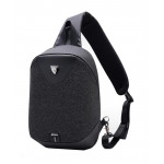ARCTIC HUNTER τσάντα Crossbody XB0049-BK, αδιάβροχη, USB, μαύρη XB0049-BK